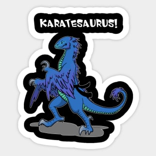 Karatesaurus! blue for dark backgrounds Sticker